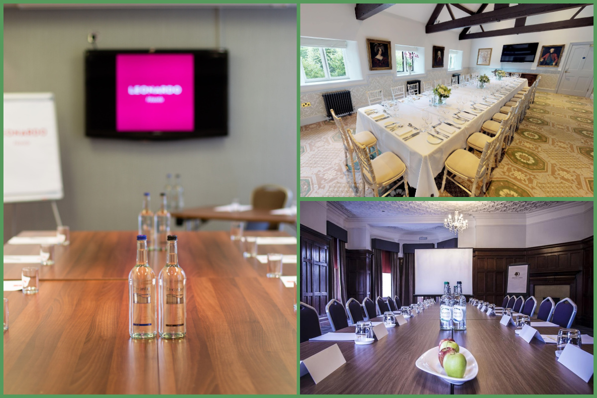 Meeting rooms at the Leonardo Hotel Cheltenham, Ellenborough Park Hotel & Spa and DoubleTree by Hilton Cheltenham